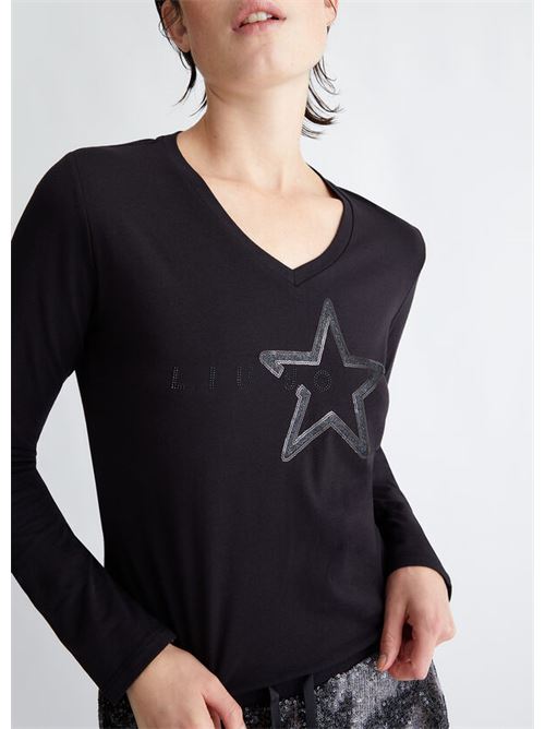 T-shirt con stella e logo LIU JO SPORT | TA4134JS00322222